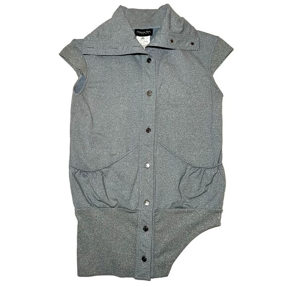 Vintage Patrizia Pepe Sparkly Sleeveless Jacket Vest Size 42 Grey - Picture 1 of 6